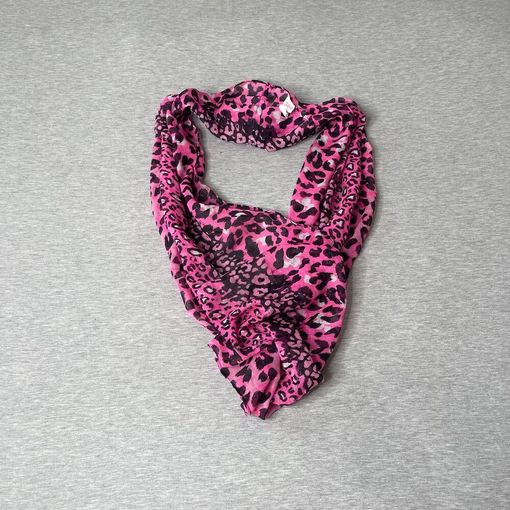 Justice Women's Y2K Vintage Pink Leopard Print Infinity Scarf - Picture 11 of 11